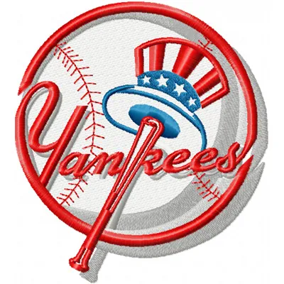 Embroidery design preview of the New York Yankees logo 2, showcasing intricate stitching patterns for sports enthusiasts.