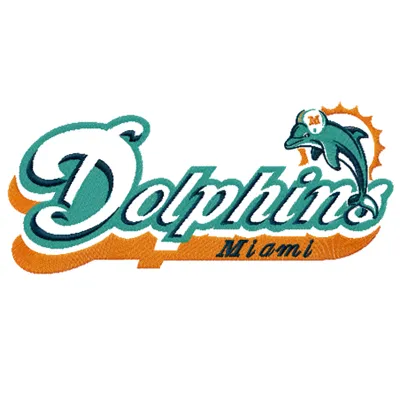 Miami Dolphins big logo embroidery design showcasing the iconic team emblem for American football enthusiasts.