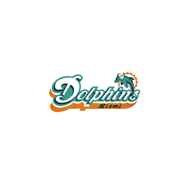 Miami Dolphins big logo embroidery design showcasing the iconic team emblem for American football enthusiasts.