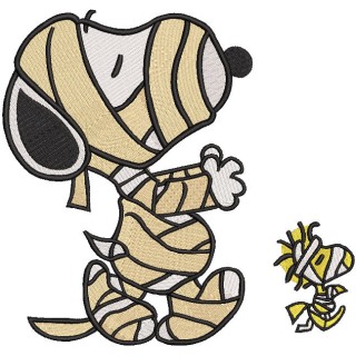 Snoopy Mummy Crewneck embroidery design - Embroidery Design
