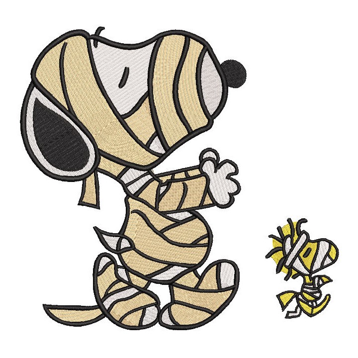 Snoopy Mummy Crewneck embroidery design - Embroidery Design