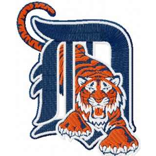 Detroit Tigers logo embroidery design