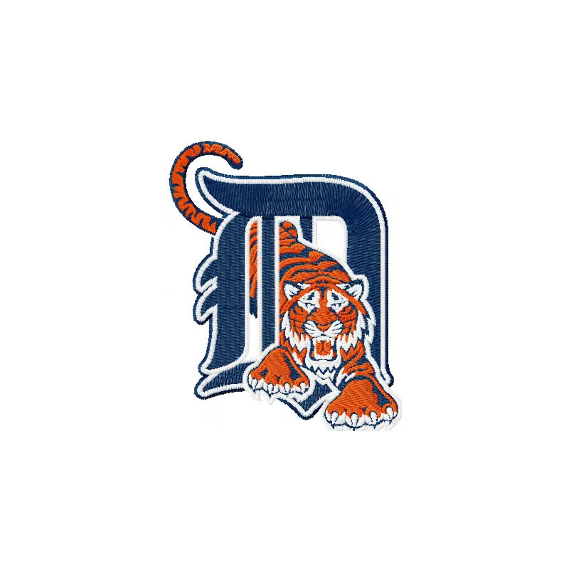 Detroit Tigers logo embroidery design