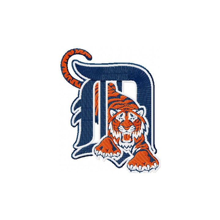 Detroit Tigers logo embroidery design