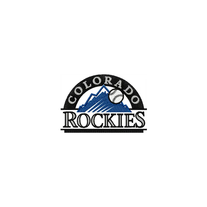 Embroidery design featuring the Colorado Rockies logo, ideal for stitching on caps and jackets.