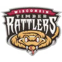 Wisconsin Timber Rattlers logo embroidery design showcasing a detailed stitched motif for baseball enthusiasts.