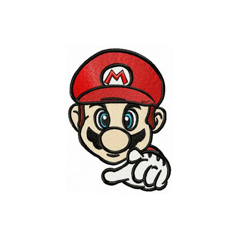 Brother of Luigi embroidery design featuring vibrant colors and playful details, ideal for Super Mario themed projects.