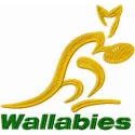Qantas Wallabies logo embroidery design showcasing a rugby theme, ideal for sports apparel and accessories.