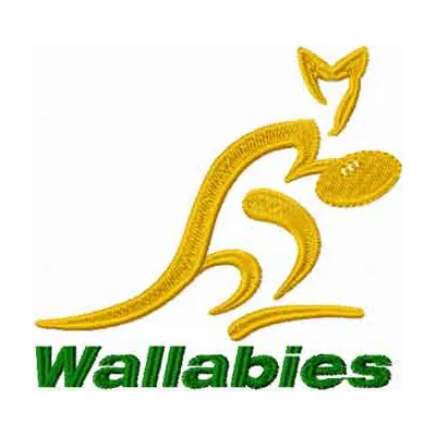 Qantas Wallabies logo embroidery design showcasing a rugby theme, ideal for sports apparel and accessories.