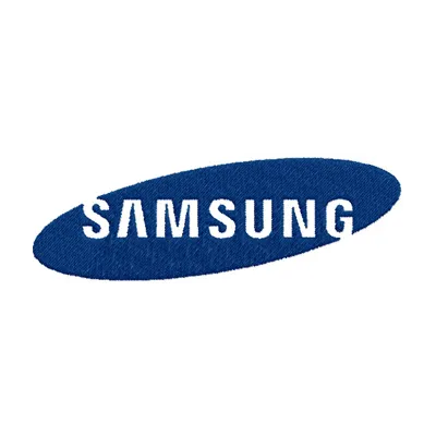 Samsung one color logo embroidery design showcasing a clean and crisp stitched motif for electronics enthusiasts.