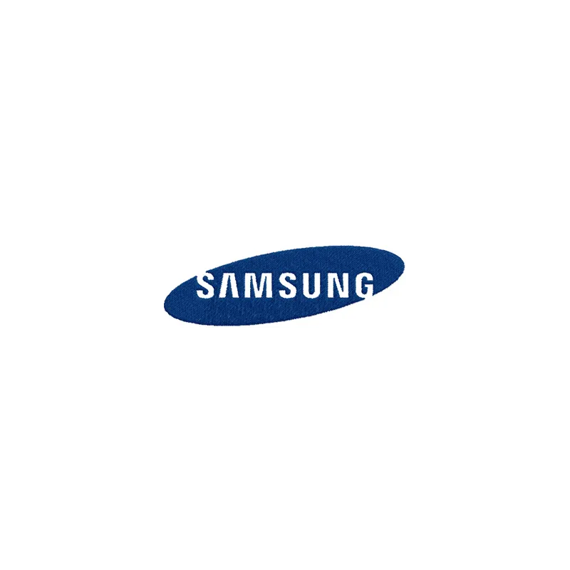 Samsung one color logo embroidery design showcasing a clean and crisp stitched motif for electronics enthusiasts.