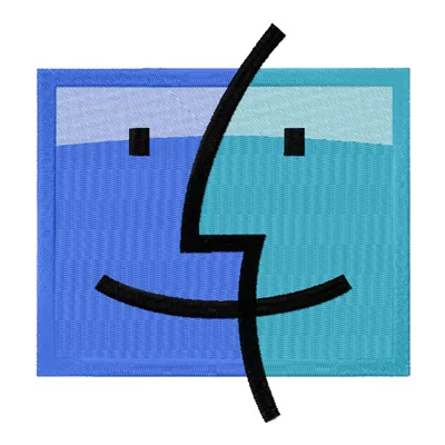 Embroidery design of the Apple Mac OS logo, showcasing intricate stitching patterns for tech enthusiasts.