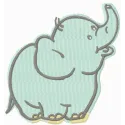 Funny Baby Elephant embroidery design showcasing a cute and playful stitched motif for baby clothing and accessories.