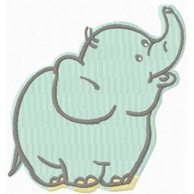 Funny Baby Elephant embroidery design showcasing a cute and playful stitched motif for baby clothing and accessories.