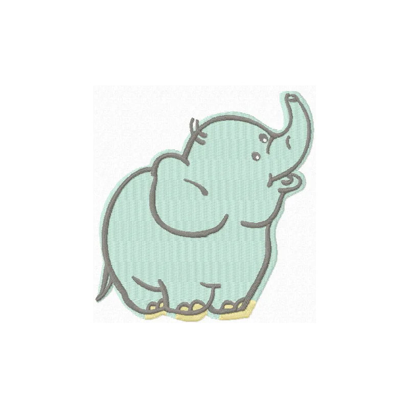 Funny Baby Elephant embroidery design showcasing a cute and playful stitched motif for baby clothing and accessories.