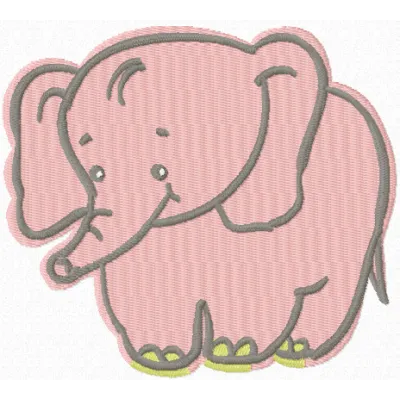 Charming Baby Elephant embroidery design, ideal for adding a playful touch to baby onesies and blankets.