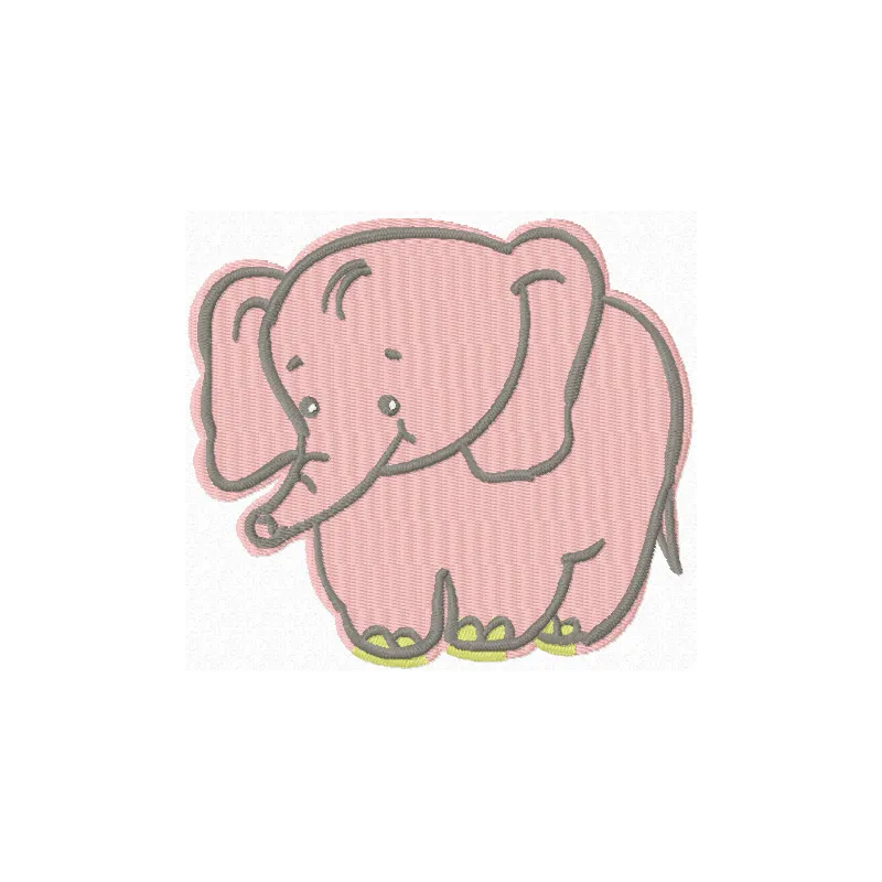 Charming Baby Elephant embroidery design, ideal for adding a playful touch to baby onesies and blankets.