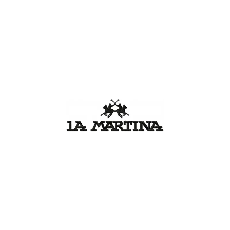 La Martina logo embroidery design showcased on a stylish garment, perfect for fashion and apparel enthusiasts.