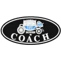 Coach logo embroidery design preview showcasing intricate stitching patterns for fashion and apparel projects.