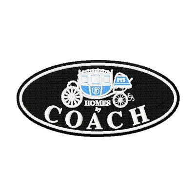Coach logo embroidery design preview showcasing intricate stitching patterns for fashion and apparel projects.