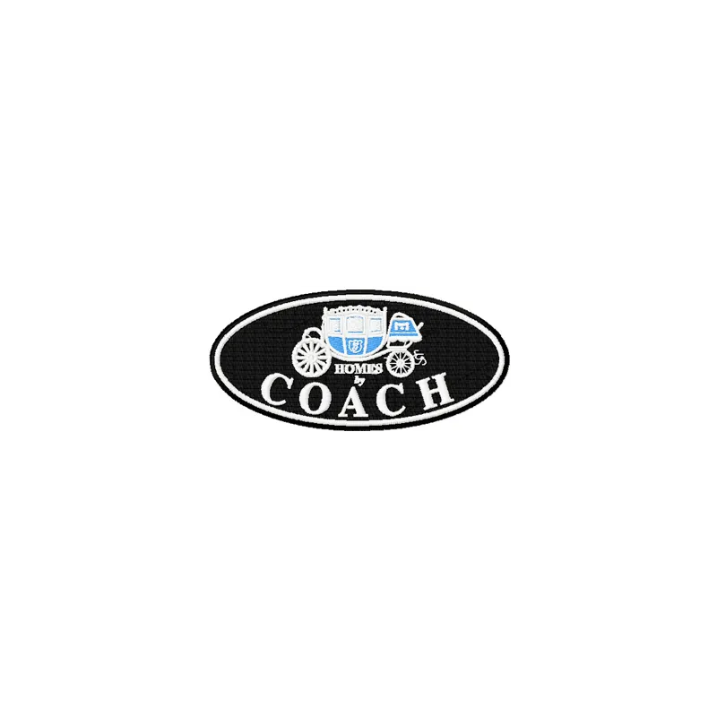 Coach logo embroidery design preview showcasing intricate stitching patterns for fashion and apparel projects.