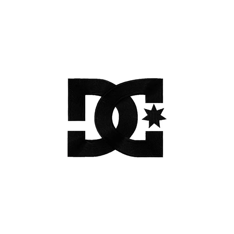DC Shoes logo embroidery design preview showcasing intricate stitching patterns for fashion apparel.