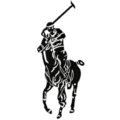 Ralph Lauren logo embroidery design showcasing elegant stitching for fashion apparel like t-shirts and hoodies.