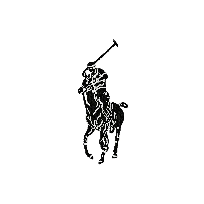 Ralph Lauren logo embroidery design showcasing elegant stitching for fashion apparel like t-shirts and hoodies.