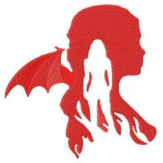 Daenerys Targaryen silhouette embroidery design - Embroidery Design