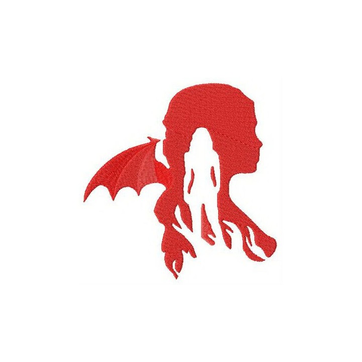 Daenerys Targaryen silhouette embroidery design - Embroidery Design