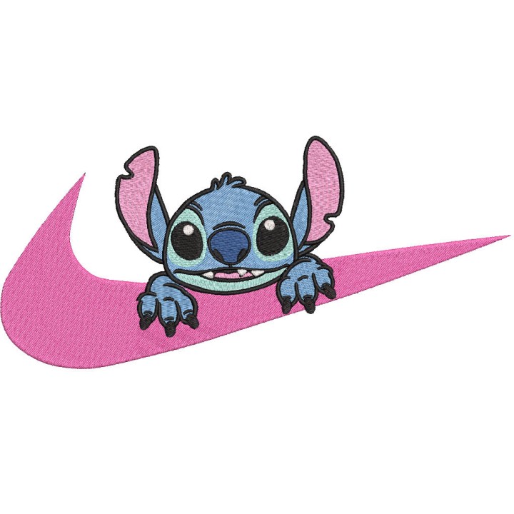 Nike curious Stitch embroidery design - Embroidery Design