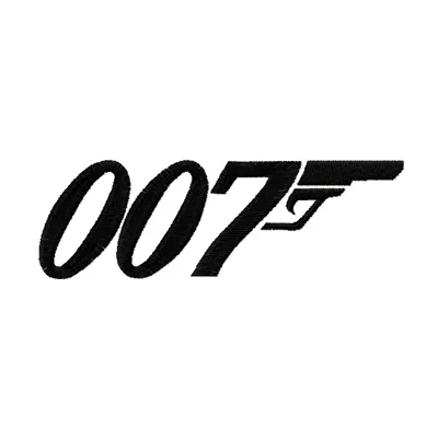 James Bond 007 logo embroidery design, showcasing a stylish emblem perfect for stitching on t-shirts or hoodies.