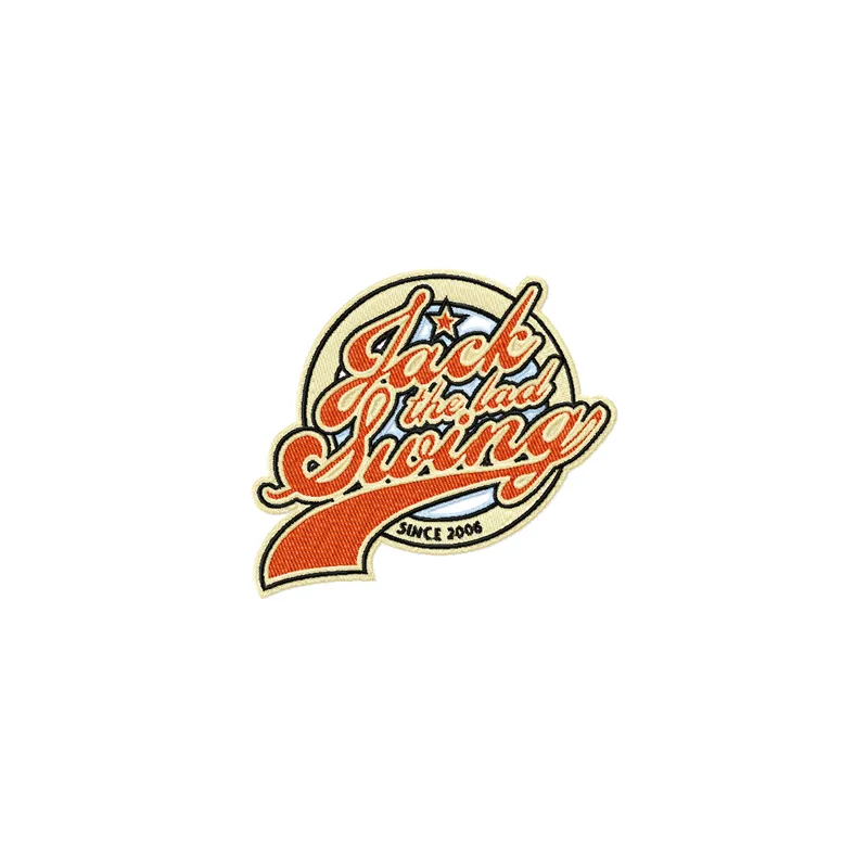 Preview of Jack The Lad Swing Logo embroidery design, showcasing intricate stitching patterns for creative projects.