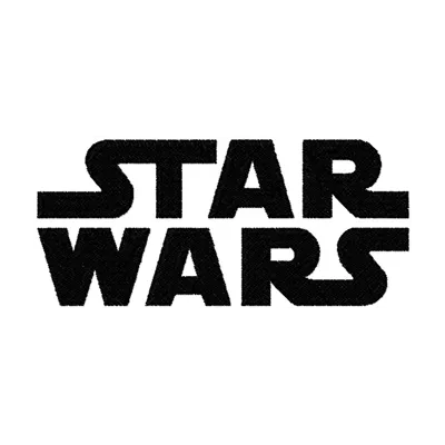 Star Wars logo embroidery design showcasing intricate stitching patterns for creative projects.