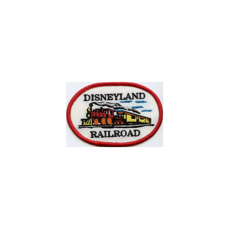 Embroidery design preview of Disneyland Railroad patches, showcasing vibrant motifs for creative stitching projects.
