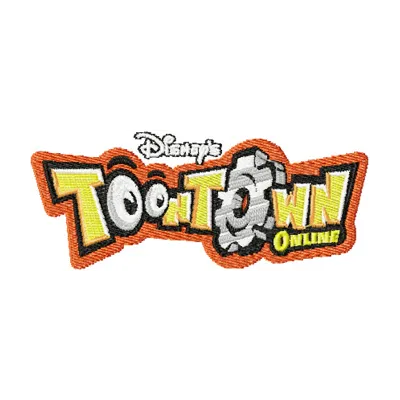Toontown Logo embroidery design showcasing vibrant colors and playful motifs for fun projects.