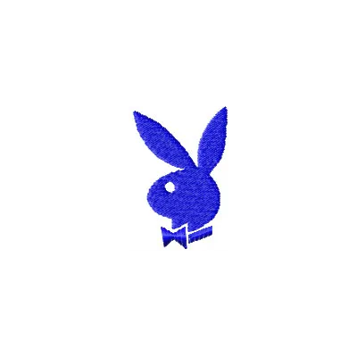 Preview of Playboy logo embroidery design showcasing intricate stitching patterns for creative projects.