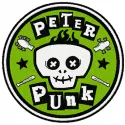Embroidery design of the Peter Punk logo, ideal for customizing apparel like t-shirts and jackets.