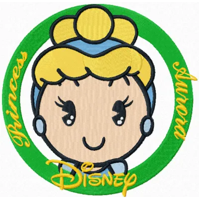 Preview of Disney Cuties Princess Aurora embroidery design featuring Sleeping Beauty motif.