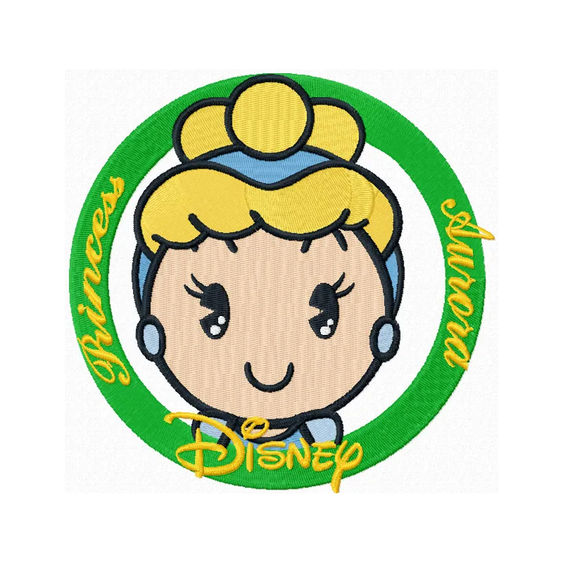 Preview of Disney Cuties Princess Aurora embroidery design featuring Sleeping Beauty motif.