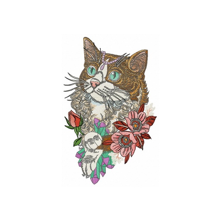 Rich cat embroidery design - Embroidery Design