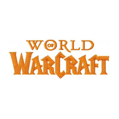 Embroidery design of the World of Warcraft logo, ideal for stitching on hoodies, caps, and tote bags.
