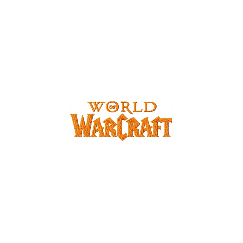 Embroidery design of the World of Warcraft logo, ideal for stitching on hoodies, caps, and tote bags.