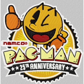 Pac-Man anniversary logo embroidery design - Embroidery Design