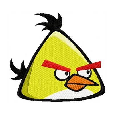 Angry Birds Yellow embroidery design showcasing a vibrant character perfect for stitching on t-shirts and tote bags.