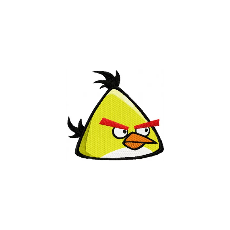 Angry Birds Yellow embroidery design showcasing a vibrant character perfect for stitching on t-shirts and tote bags.