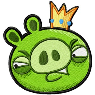 Pig King embroidery design - Embroidery Design