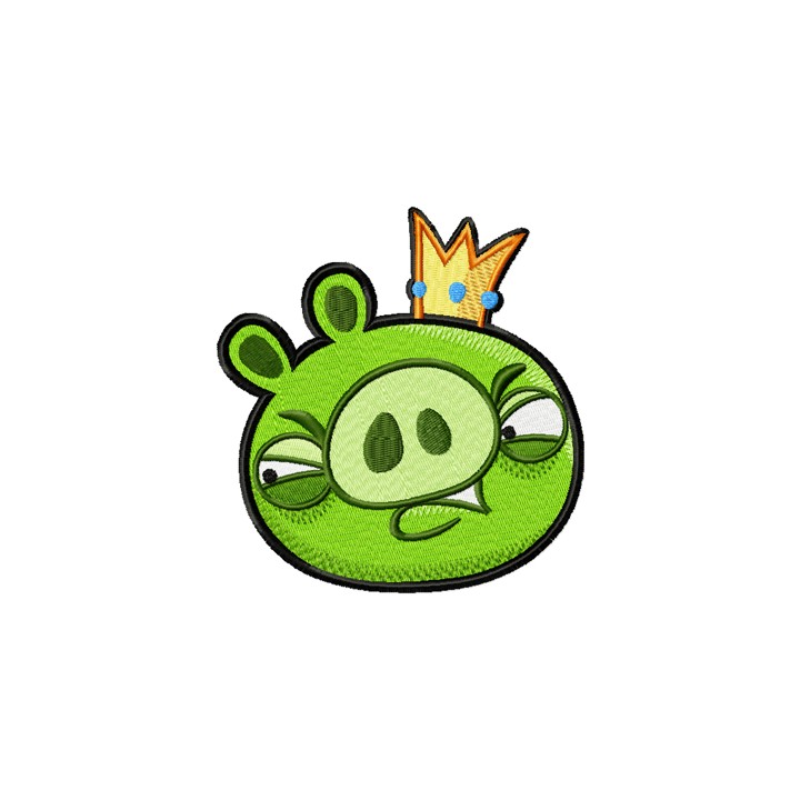 Pig King embroidery design - Embroidery Design