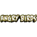 Preview of an Angry Birds logo embroidery design suitable for stitching on t-shirts and tote bags.