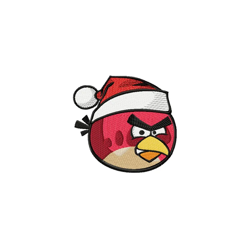 Birds Christmas logo embroidery design preview showcasing intricate stitching patterns for festive projects.
